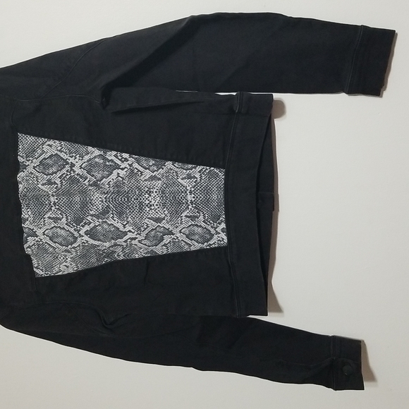 J BRAND x Neiman Marcus Denim Jean Jacket Harlow Provocative Boa Cropped - Picture 4 of 5